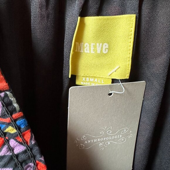 NWT Anthropologie Tribal Print Maxi Skirt With Elastic Smocked Waist in X-Small - Picture 3 of 14